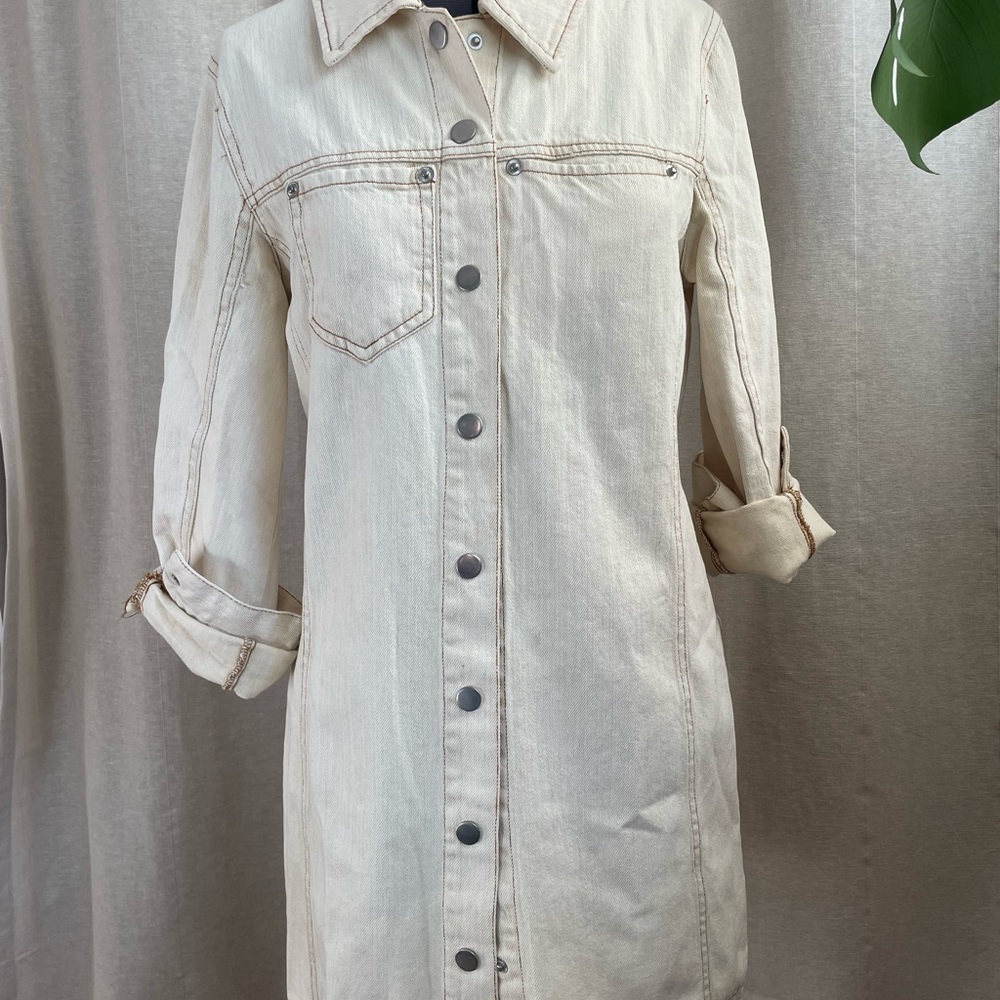 Mahina super soft cream denim shacket